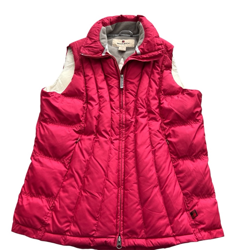 Woolrich Raspberry Insulated Full Zip Puffer Quilted Vest Size M